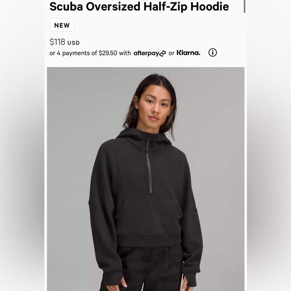 Lululemon Scuba Oversized Half Zip Hoodie - Black